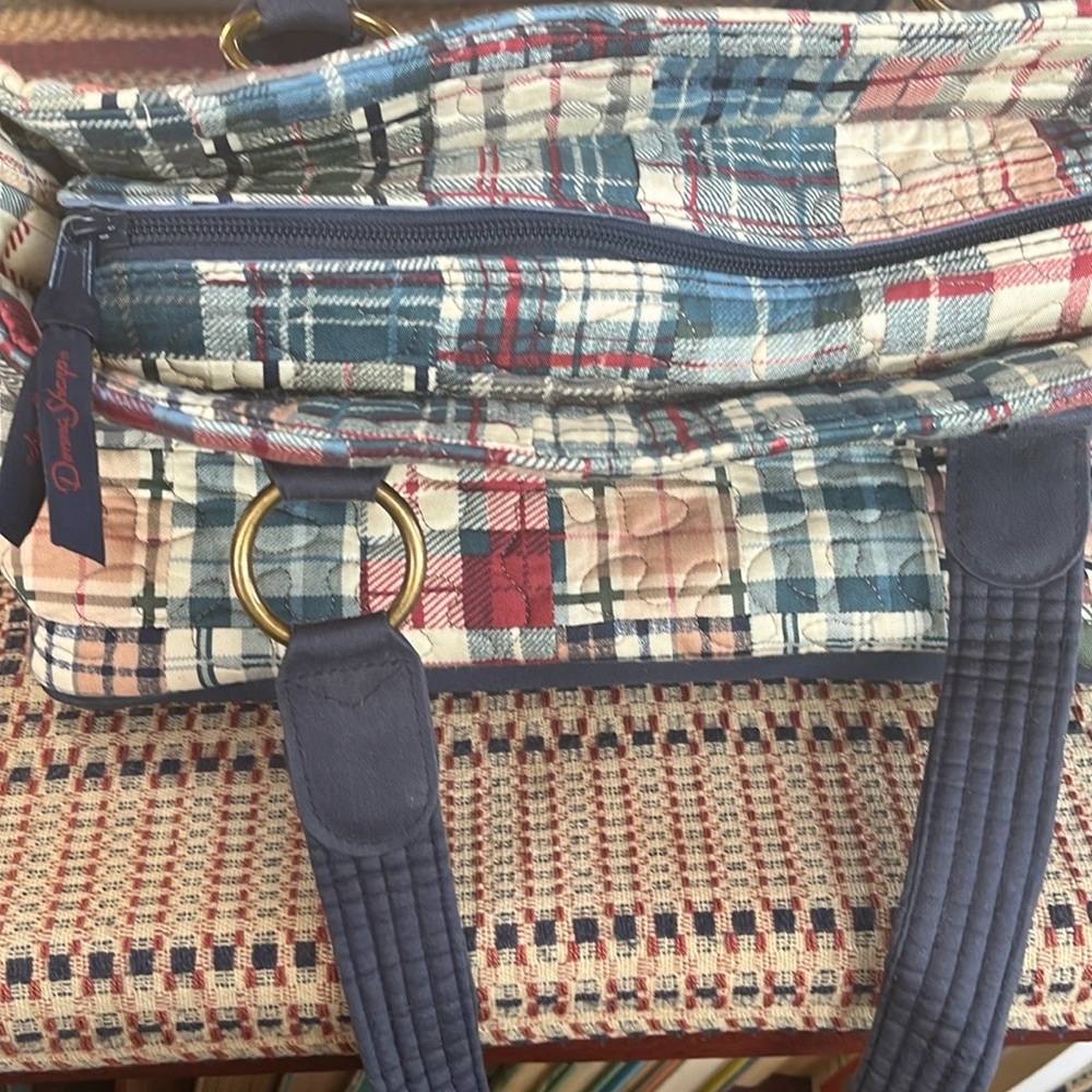 Donna Sharp Plaid Patchwork Bag With Straps. - image 2